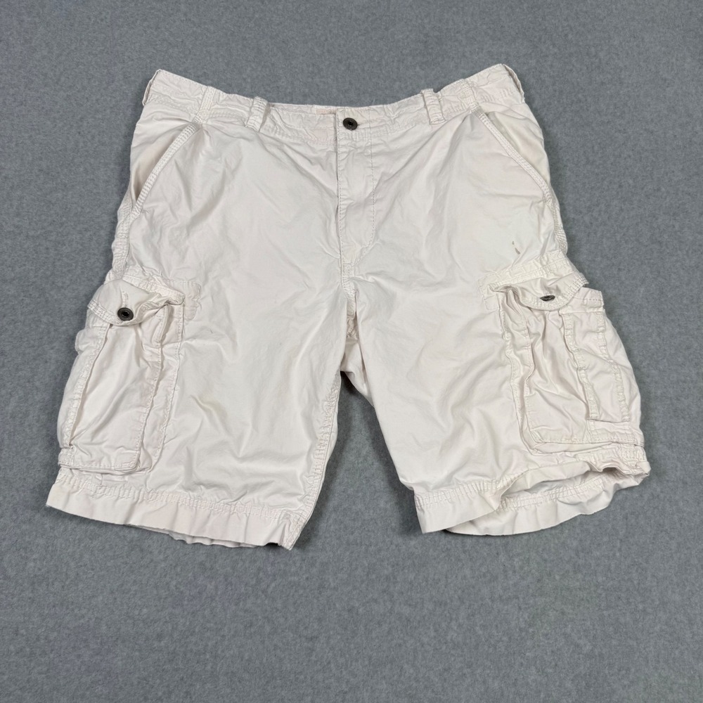 Vintage Y2K Express Mens Skater Grunge Cargo Shorts Size 36 White